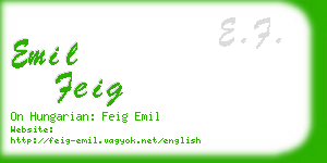 emil feig business card